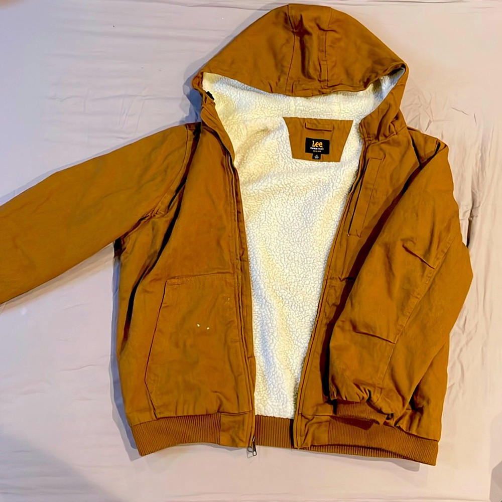 Lee- Brown Men’s Workwear Bomber Jacket Sherpa